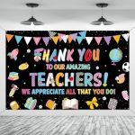 Teacher Appreciation Backdrop Decorations Preppy Thank You Teachers Backdrop Background Large Size Appreciation Week Classroom B