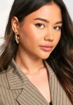 Chunky Abstract Hoop Earrings - Gold