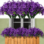 UV Resistant Artificial Magnolia Flowers - 1 Bundle Of Faux Plastic Outdoor Plants For Home Garden Anniversary Decor - Power-Free Maintenance-Free Purple Flowers For