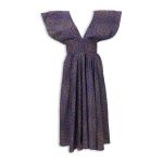 Blue Printed Maxi Dress & Doek