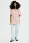 Flared-skirt Dress - Light Pink Patterned