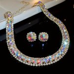 Luxury Elegant Crystal Necklace And Earring Set Glamorous Sparkling Jewelry Ensemble For Special Occasions