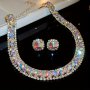 Luxury Elegant Crystal Necklace And Earring Set Glamorous Sparkling Jewelry Ensemble For Special Occasions