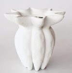 White Resin Seedpod Fluted Vase – 27X29X29CM