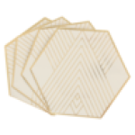 White & Gold Paper Side Plates 8-PACK