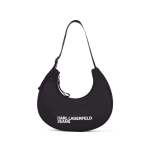 Logo Nylon Moon Shoulder Bag -black