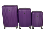 Smte- Quad Wheel Quality Travel Ware 3 Piece Luggage Set-alin Purple With Keychain