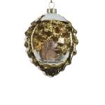 Glass Acorn Shape Bauble 5X7CM - Squirrel