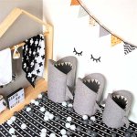 Set Of 3 Shark Baskets