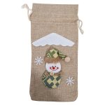 Hessian Fabric Gift Bag Snowman 31CM