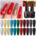 7ML Christmas Glitter Gel Nail Polish Shiny Sequins Winter Color Semi Permanent Gel Polish Soak Off Uv LED Gel Manicure Nail Art