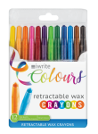 Colours Retractable Crayons - Assorted Pack Of 12 - Twist To Retract