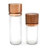 Recycled Storage Glass Jars - Clear Short Lid Option - E