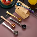 2-IN-1 Stainless Steel Coffee Scoop & Bag Clip - Multifunctional Measuring Spoon For Coffee Milk Powder & More - Durable Dishwas
