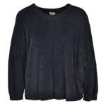 Fluffy Batwing Knit Top - Navy Free
