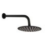 20CM Round Shower Head & 90 Bend 30CM Shower Arm Set Black