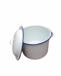 White Blue Rim Stock Pot