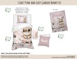 Kids Duvet Set Light Pink And Grey Garden Bunny