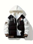 Men's Stylish Puffer Coat With Pockets Casual Breathable Hooded Zip Up Long Sleeve Warm Top For City Walk Street Hanging Winter