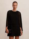 Irena Sheer Cape MINI Dress - 18 Black