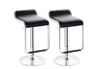 Barstool - Stylish Lowback Pu Leather Barstools - Set Of 2 - Black