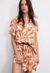 Viscose Tunic Dress - Orange Patterned