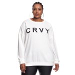 Donnay Plus Size Casual Sweat Basic Crvy Top - Cream White