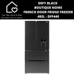 Defy Black Boutique Noire A+ French Door Fridge - 492L DFF440