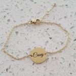 Casey Personalized Disc Name Bracelet Stainless Steel Silver Gold Or Rose Gold Ready In 3 Days