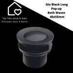 Gio Black Long Pop-up Bath Waste - 40X55MM