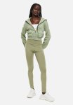 Cropped Zip-through Hoodie - Green