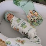 Wrap Set Swaddle Set Tropical Monster Leaf Safari Set
