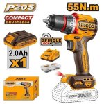 Ingco 20V Ps Cordless Drill 55NM Brushless Kit