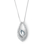 Silver Tone Oval Shaped Pendant