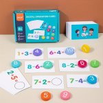 Preschool Learning Activities Educational Toys For Kids 5-7 Numbers With Flash Cards Wooden Reading Blocks Montessori Toys For B
