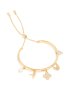 Goldair Gold Plated Cubic Zirconia Bird & Flowers Charm Toggle Bangle