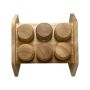 Set Of 6 Piece Wooden Bamboo Spice Jar Rack N449338