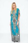 Athena Cotton Kaftan Short Sleeve Full Length Dress - Boredbox