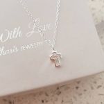 Micah 925 Sterling Silver Cz Tiny Cross Necklace 6X7MM 45CM Chain
