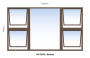 Top Hung Aluminium Window Bronze PTTTT2112 4 Vent W2100MM X H1200MM