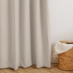 Chevron Ultra Blockout Eyelet Unlined Curtain Natural - Longer Length 270CM W X 255CM L