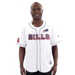 Starter Men's White Buffalo Bills Relay Full-button Baseball Jersey