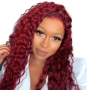 Maroon Full Frontal Brazilian Hair Wig.