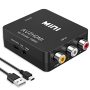 Chodwe Rca To HDMI Converter Rca To HDMI Adapter 1080P MINI Rca Composite Cvbs Av To HDMI Video Audio Converter Adapter Support Pal/ntsc For