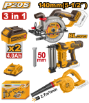 Ingco CKLI25032802 Blower Nail Gun circular Saw C w 2BATT+CHARGE 3PCE