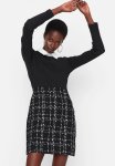 Black Tweed Woven Dress