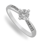 Sterling Silver & Cubic Zirconia Solitaire Twisted Ring