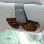 Convenient Eyeglasses Hanger Installed With A Magnetic Clip Sunglasses Holder For Car Sun Visor Artificial Leather Eyeglass Hang