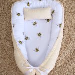 Baby Nest Baby Sleeping Pod Plain Bee Honeycomb Set