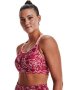 Women's Ua Infinity High Printed Sports Bra - Black Rose / XS